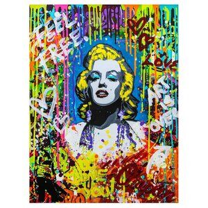 Blonde Bombshell by Nastya Rovenskaya Mixed Media on Canvas Signed by the Artist